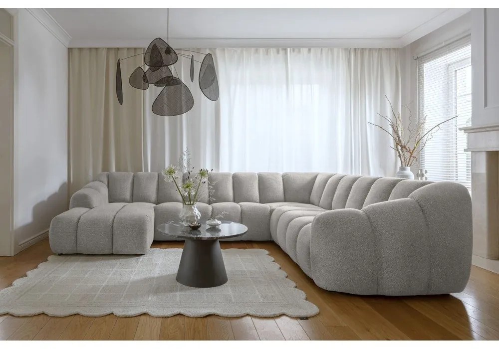 Svetlosivá rohová pohovka (pravý roh/do tvaru "U") Shell – Miuform