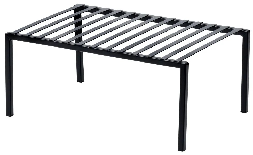 VILDE Prídavná odolná a pevná polica, čierny kov VILDE, 33x21x14