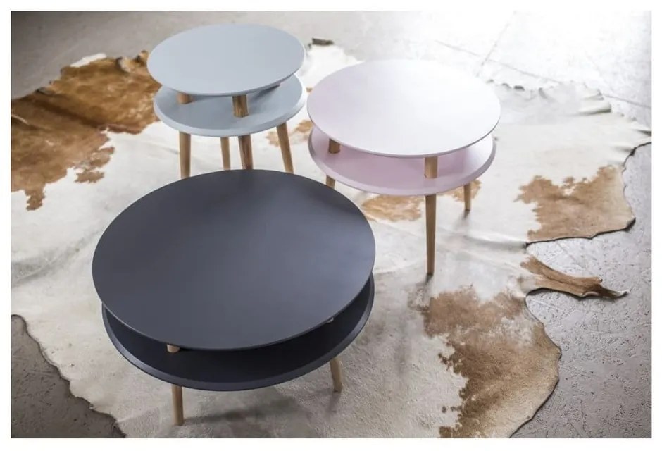 Biely konferenčný stolík Ragaba UFO, Ø 70 cm