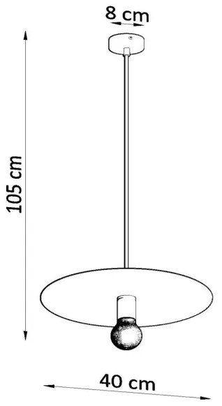 Sollux SL.0853 - Luster na lanku FLAVIO 1xE27/60W/230V čierna