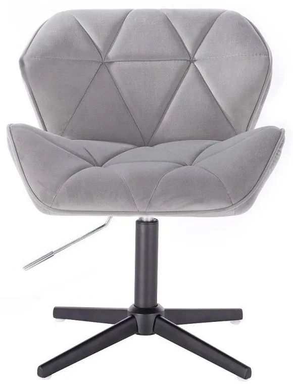 LuxuryForm DESIGN Stolička MILANO VELUR na čiernom kríži - svetlosivá