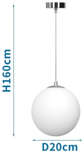 Aigostar - Závesné svietidlo na kábli 1xE27/40W/230V pr. 20 cm