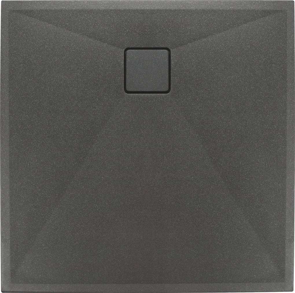 Deante Correo, štvorcová granitová sprchová vanička 90x90x3,5 cm, antracitová-titanium, KQR_T41B