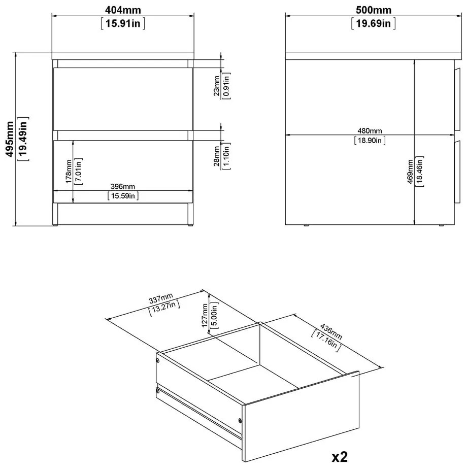 Nočný stolík v dekore duba Naia - Tvilum
