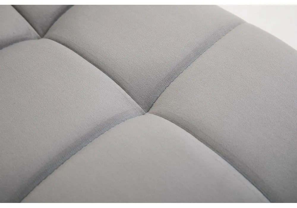 LuxuryForm DESIGN Stolička TOLEDO VELUR na čiernom tanieri - svetlo šedá