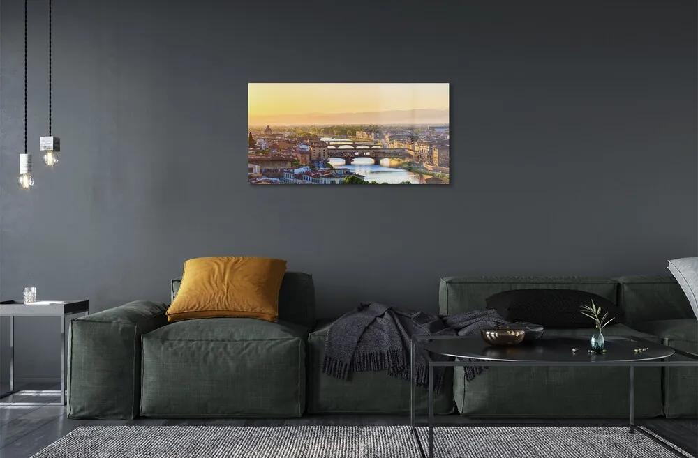 Sklenený obraz Taliansko Sunrise panoráma 100x50 cm