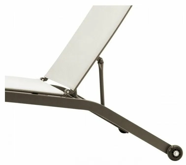 Záhradné ležadlo s kolieskami béžová, 195 x 90 x 63 cm