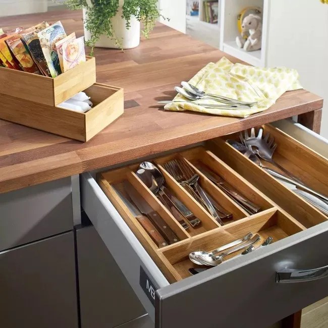 5Five® Bambusové organizéry, úložné boxy do zásuvky, sada 3ks - TSX3 38 x 30 x 15 cm