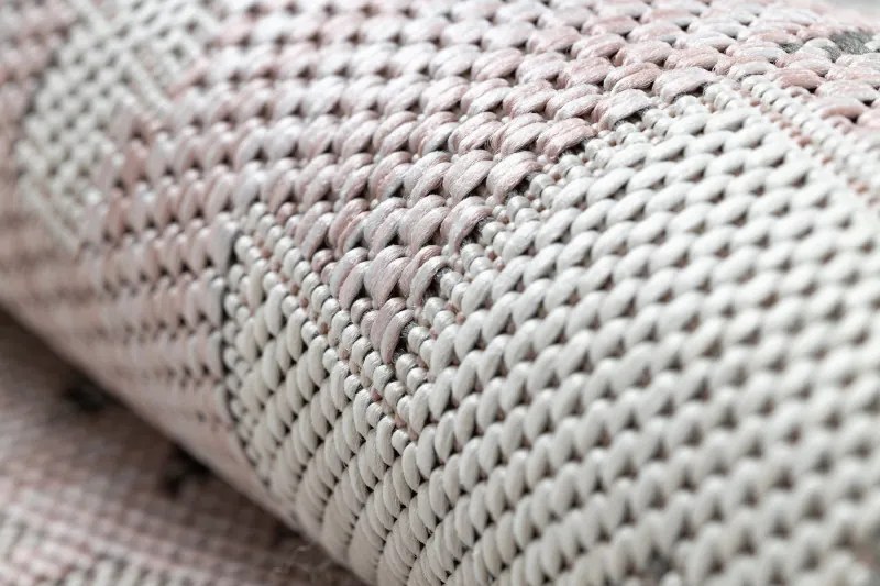 Kusový koberec Sion Sisal Aztec 3007 pink/ecru – na von aj na doma, 120x170, ružová, chodba / predsieň, Dywany Łuszczów