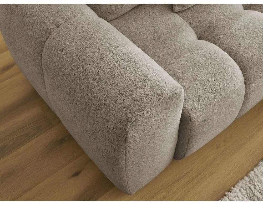 Béžová ženilková rozkladacia/s úložným priestorom rohová pohovka (pravý roh/s leňoškou) Roxelane – Bobochic Paris