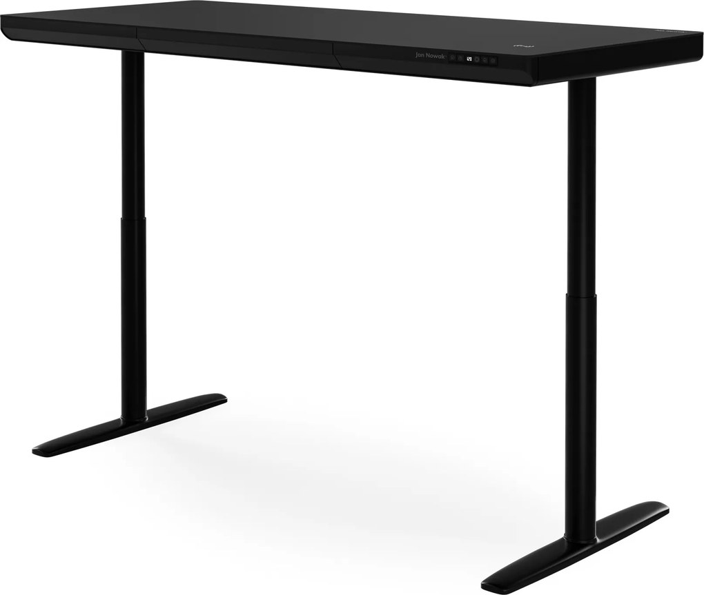 Elektrický písací stôl sit-stand so zásuvkou a bezdrôtovou nabíjačkou Qi čierny, 1600 mm: ELLIS