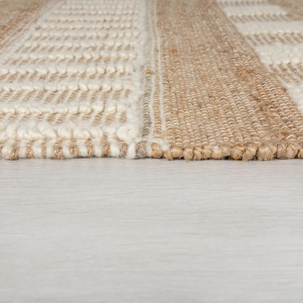 Flair Rugs, Behúň Jubilant Medina Jute Natural/Ivory, 60x230, béžová, obývacia izba