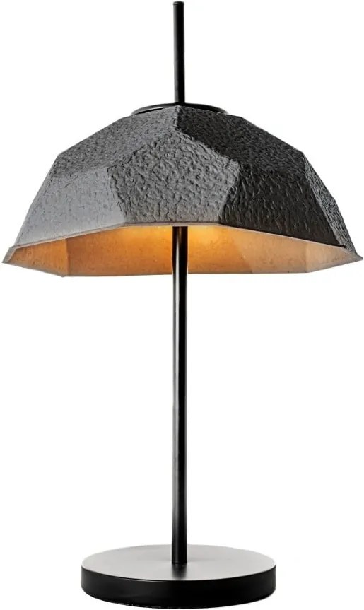 Čierna stolová lampa s tienidlom z recyklovaného papiera Design Twist Mosen
