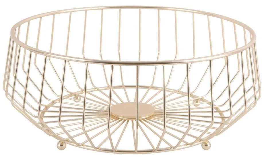 Kovový košík na ovocie v zlatej farbe PT LIVING Linea, ø 34 cm