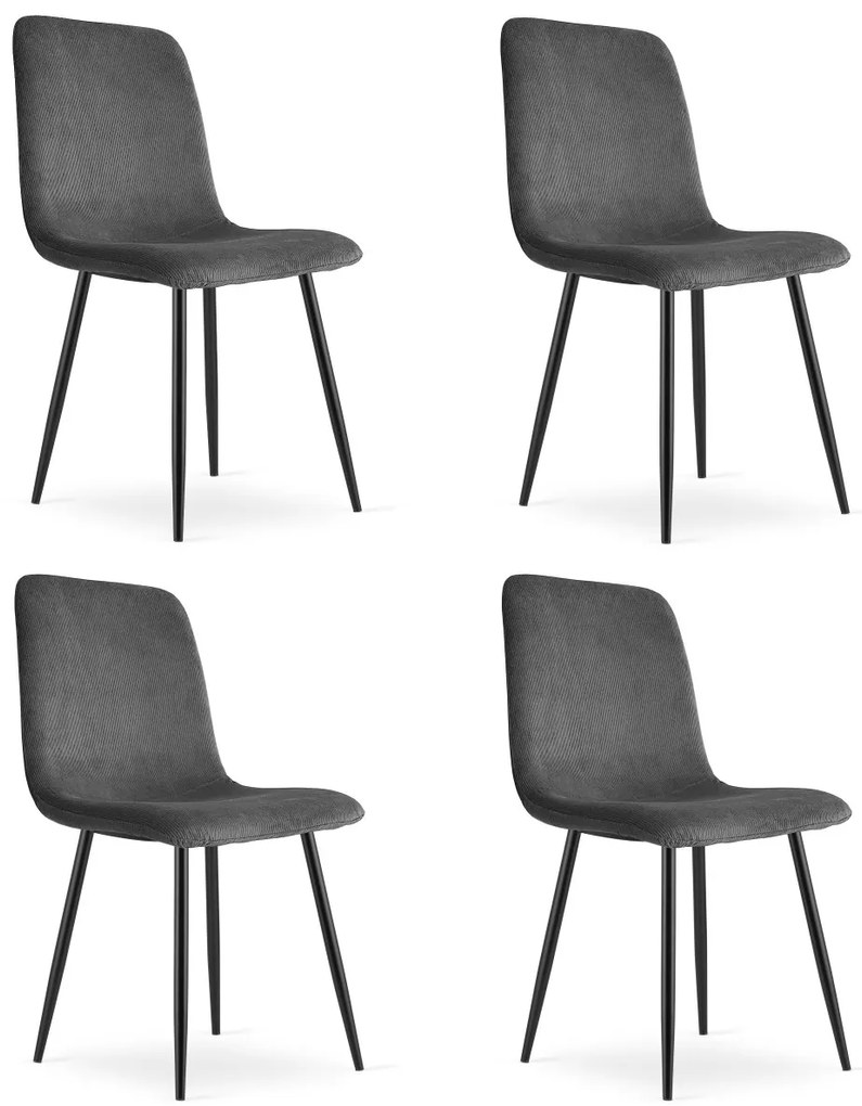 Sivá jedálenská stolička RIFT s čiernymi nohami