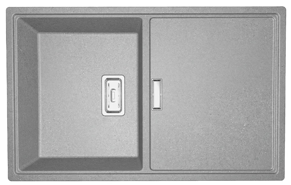 Laveo Tonga, 1-komorový granitový drez 800x500x190 mm, šedá, LAV-SPT_511Y