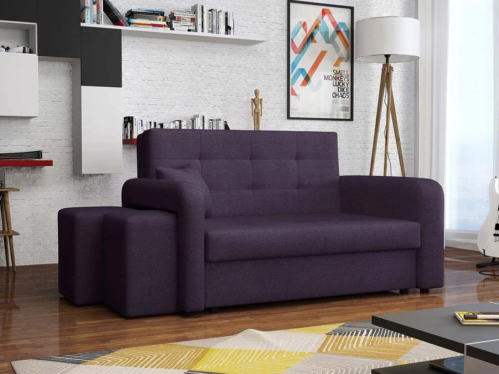 Pohovka s taburetkami Clivia Home II, Taburetka: ľavá strana, Dostupné poťahy: Enjoy 12