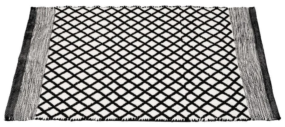Čiern-obiela kúpeľňová predložka z recyklovaného plastu 50x80 cm Tara – Wenko