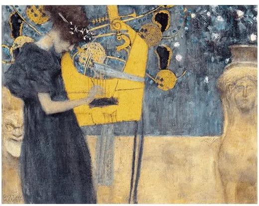 Reprodukcia obrazu Gustav Klimt - Music, 70 × 55 cm