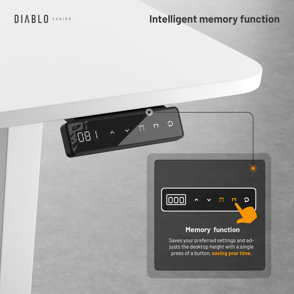 Výškovo nastaviteľný stôl Diablo X-Tensio 1400 biely