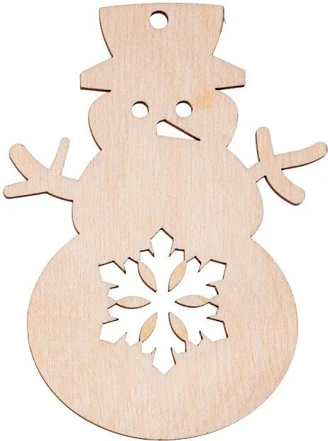 Drevobox Drevená vianočná výzdoba - snehuliak