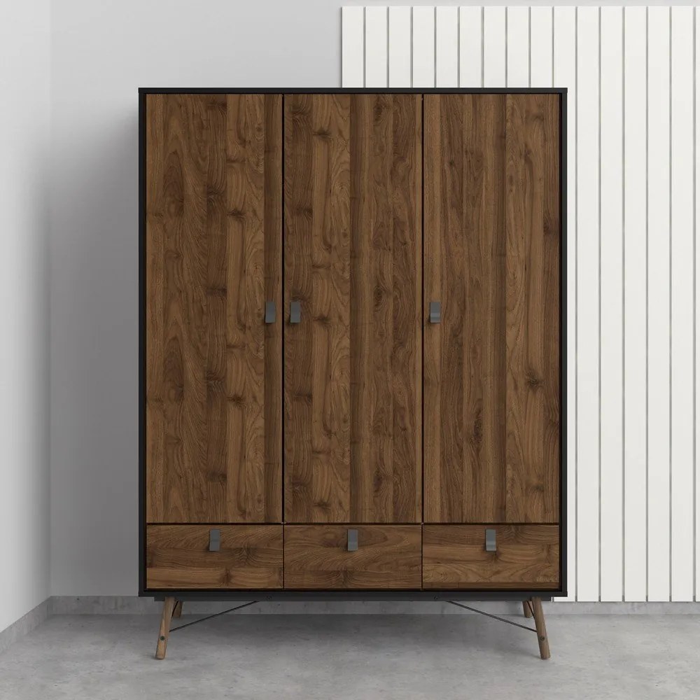 Tmavohnedá šatníková skriňa Tvilum Ry