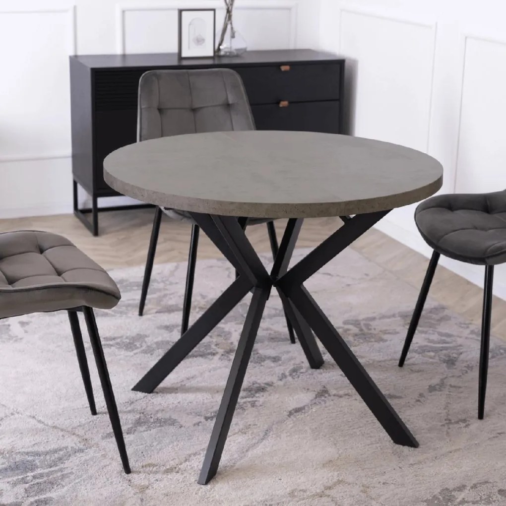 PROXIMA.store - Okrúhly rozkladací stôl LUGO FARBA: čierna, FARBA NÔH: dub