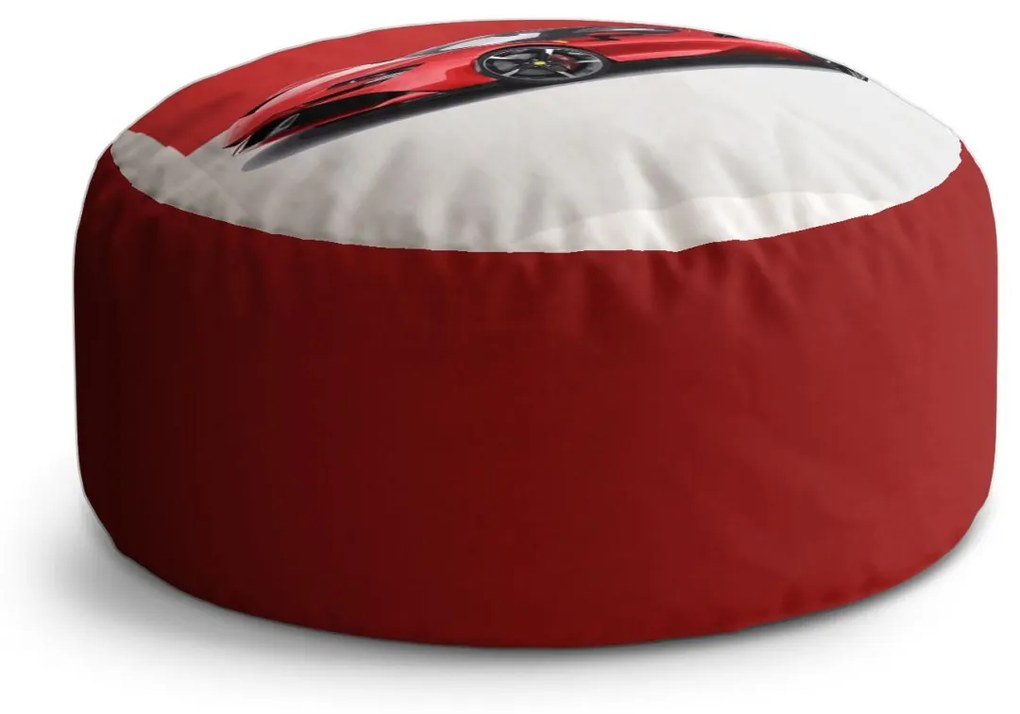 Sablio Taburet Circle Ferrari na červeno-bielej: 40x50 cm