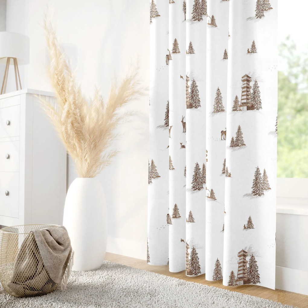 Goldea vianočný bavlnený záves - beskydy 140x150 cm