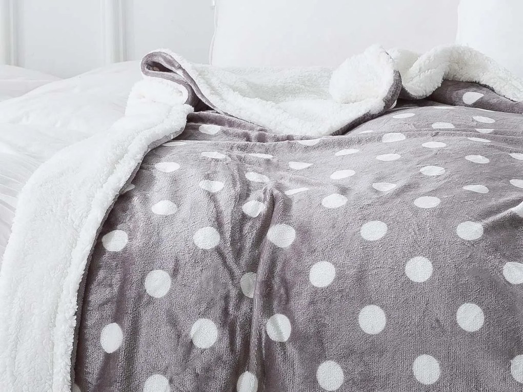 XPOSE® Mikroplyšová deka MIRIAM s baránkom - sivá 140x200 cm