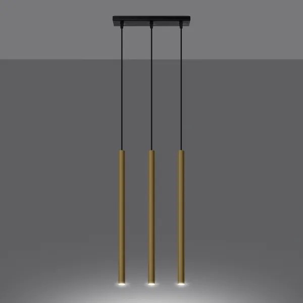 Sollux SL.1196 - Luster na lanku PASTELO 3xG9/8W/230V zlatá
