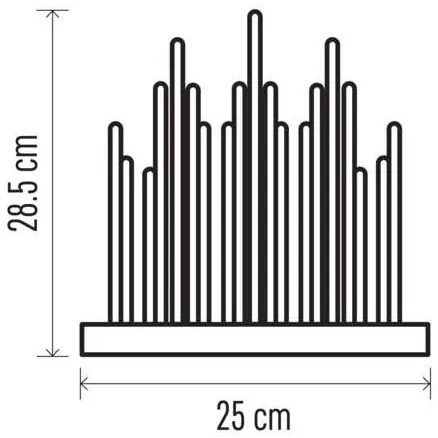 LED Vianočný svietnik 19xLED/3xAA šedá