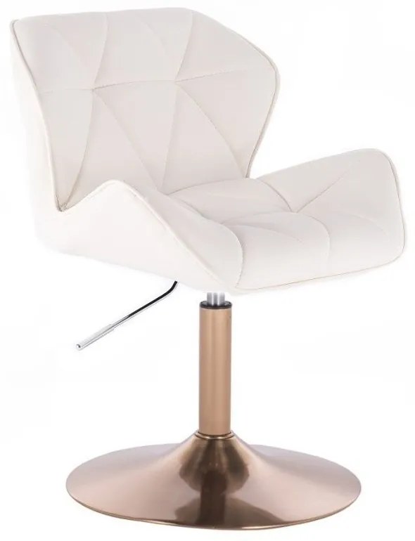 LuxuryForm DESIGN Stolička MILANO na zlatom tanieri - biela