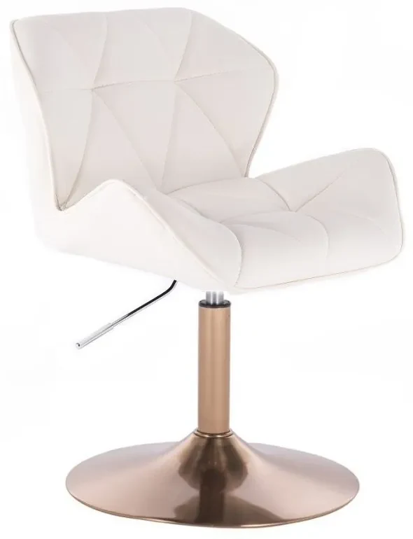 LuxuryForm DESIGN Stolička MILANO na zlatom tanieri - biela