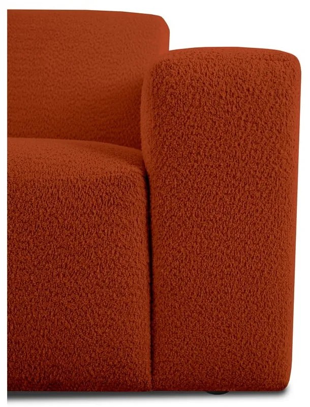Pohovka z textílie buklé v tehlovej farbe 228 cm Roxy – Scandic