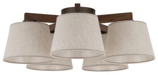 Brilagi - Prisadený luster LATTE 5xE27/15W/230V borovica/krémová