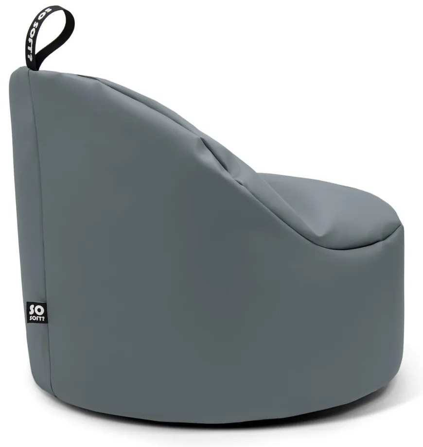 Sivý detský sedací vak z imitácie kože Round M – So Soft?