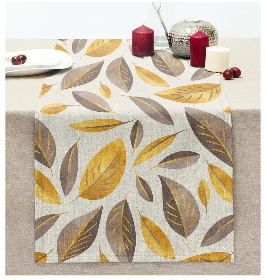 Behúň na stôl 40x130 cm Yellow And Brown Leaves – Mila Home