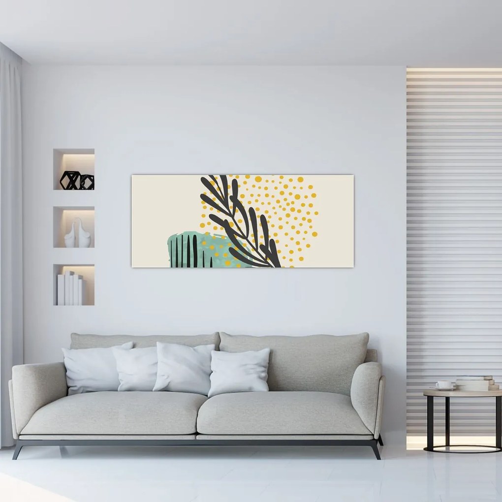 Obraz - Abstraktné listy N⁰3 (120x50 cm)