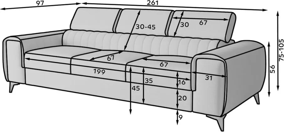 Ružová zamatová rozkladacia pohovka 261 cm Laurence – ELTAP