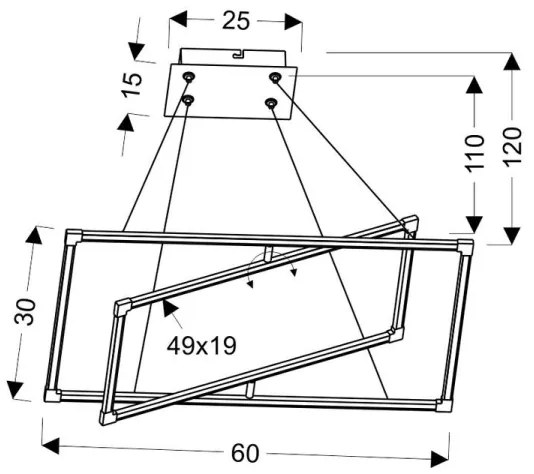 LED Luster na lanku KSEROS LED/35W/230V