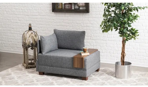 Ľavé rohové kreslo TULA, šedé