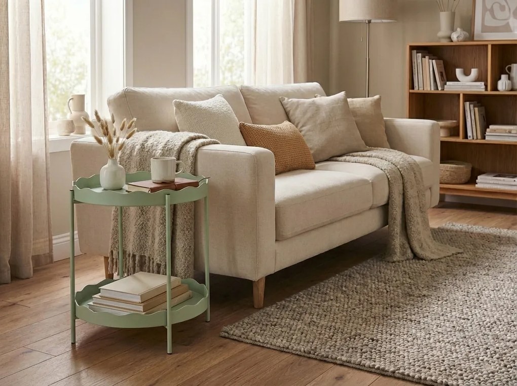 Odkladací stolík RAVELO Ø 40,5 cm, zelený