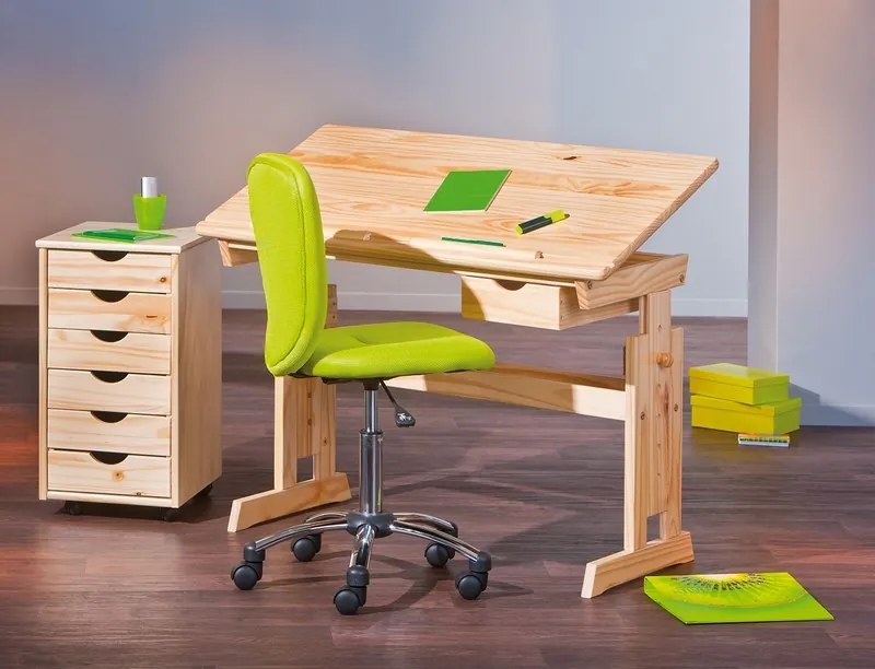 Polohovateľný písací stôl Julia, borovica