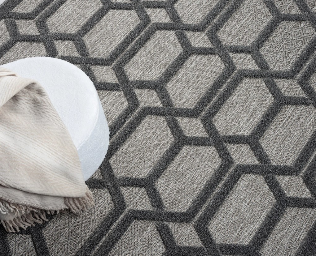 My Flair, Kusový koberec Elara grau – na von aj na doma, 160x230, šedá, chodba / predsieň