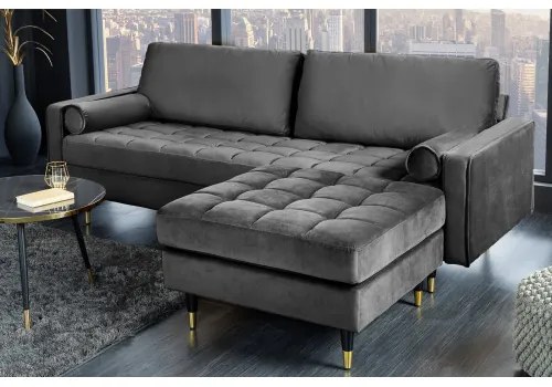 Taburetka 43132 Cozy Zamat Šedá  - Komfort-nábytok