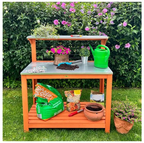 Habau Záhradný stôl s pozinkovanou doskou (100381702)