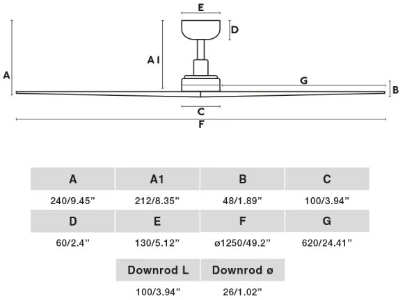 FARO 34283 -Stropný ventilátor KLIM M borovica/čierna pr. 125 cm+dálkové ovládanie