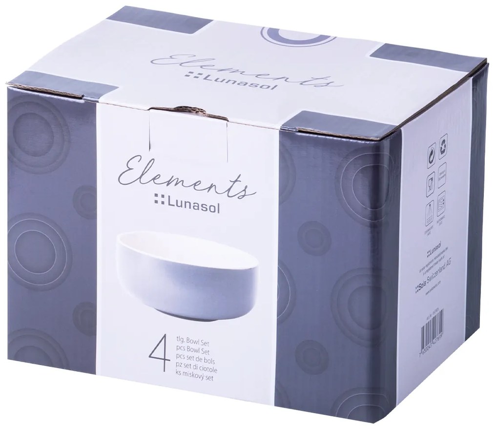 Set keramických misiek 4 ks – Elements East grey - 492406