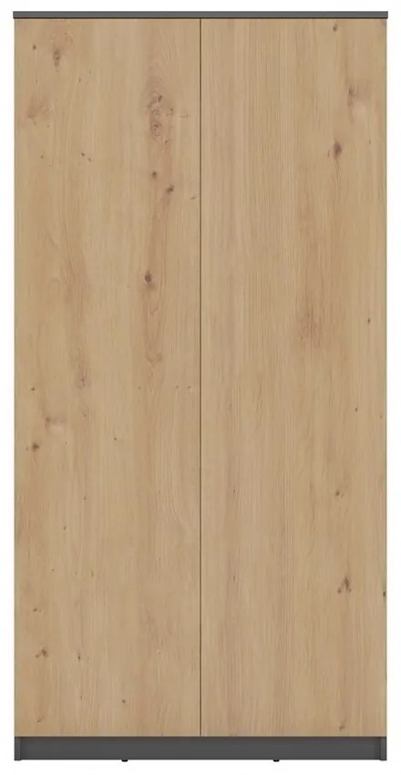 Šatníková skriňa MALWA 180 cm antracit/dub artisan